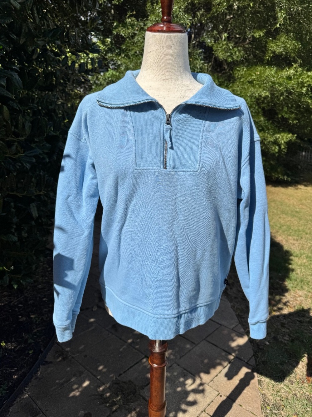 Eddie Bauer Women's Powder Blue Quarter Zip - Size S